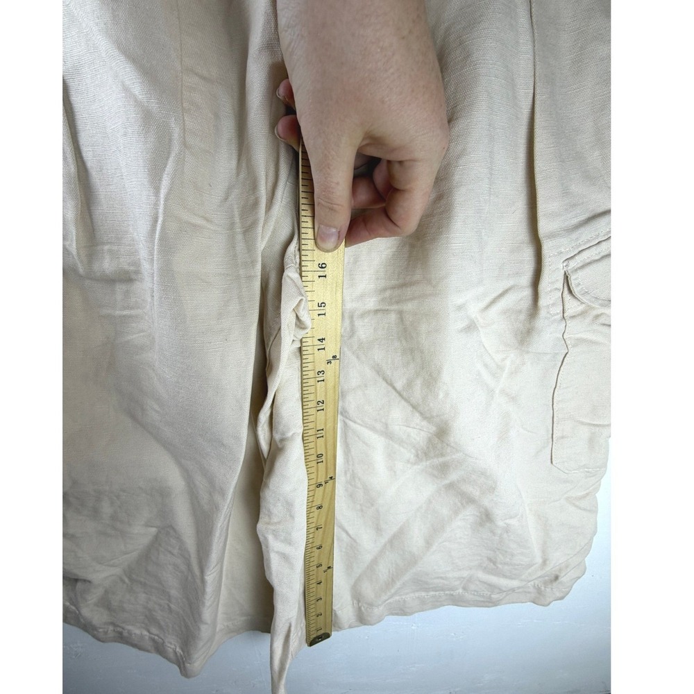 Banana Republic Explorer Culottes Linen Cargo Wide Leg High Rise Petite 0 Beige - Picture 12 of 12